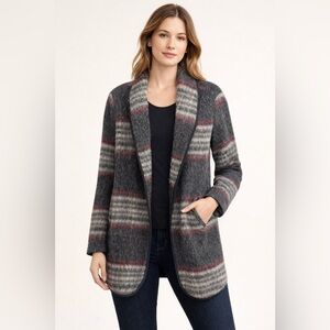 Forever 21 Contemporary Wool Blend Striped Jacket Coat w/ Pockets – Women’s